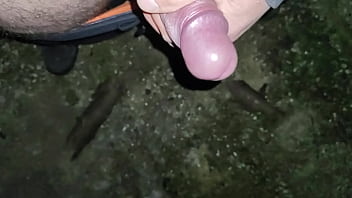 I am teasing My cock outdoor