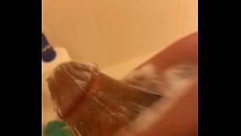 Stroking my soapy cock in the shower