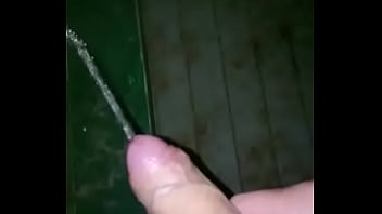 Piss and cum in a shed