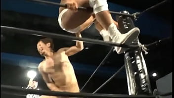 Japanese wrestling stripped naked live in the ring.