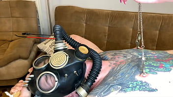 Dominatrix Nika plays with her slave'_s nipples. BDSM. Moans of pain and pleasure.